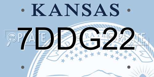 7DDG22 Kansas License Plate
