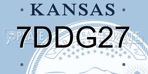 7DDG27 Kansas License Plate