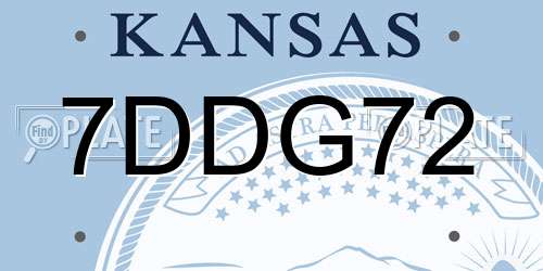 7DDG72 Kansas License Plate