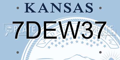 7DEW37 Kansas License Plate