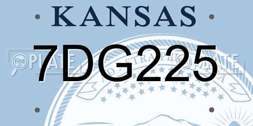 7DG225 Kansas License Plate