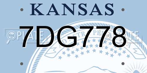 7DG778 Kansas License Plate