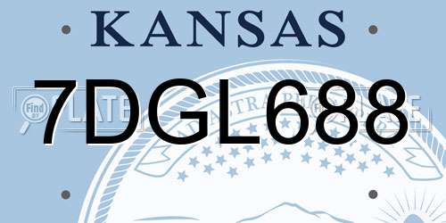 7DGL688 Kansas License Plate