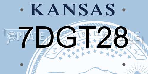7DGT28 Kansas License Plate