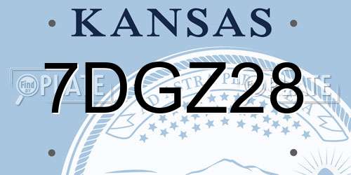7DGZ28 Kansas License Plate