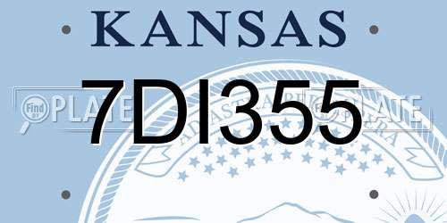7DI355 Kansas License Plate