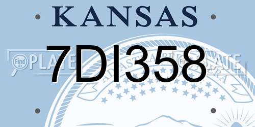 7DI358 Kansas License Plate