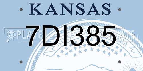 7DI385 Kansas License Plate