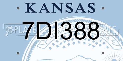 7DI388 Kansas License Plate