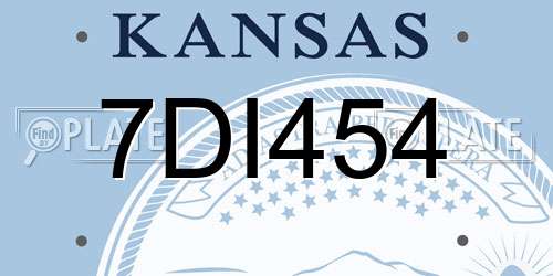 7DI454 Kansas License Plate