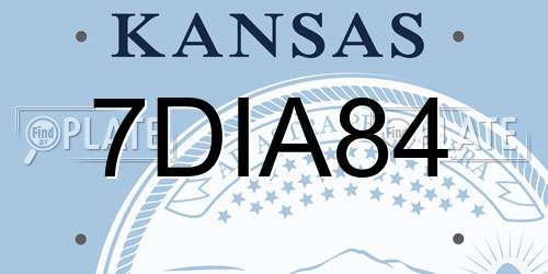 7DIA84 Kansas License Plate