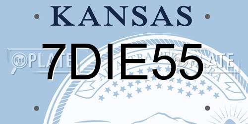 7DIE55 Kansas License Plate