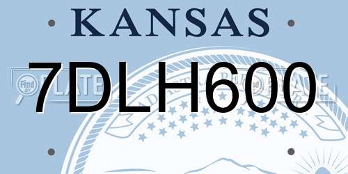 7DLH600 Kansas License Plate