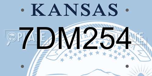 7DM254 Kansas License Plate