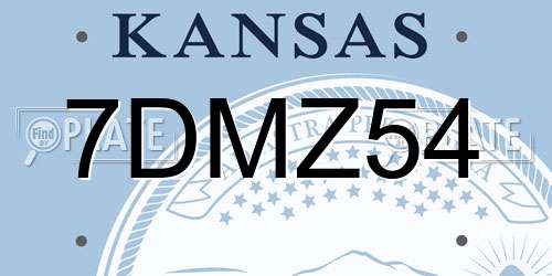7DMZ54 Kansas License Plate