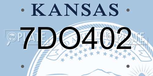 7DO402 Kansas License Plate