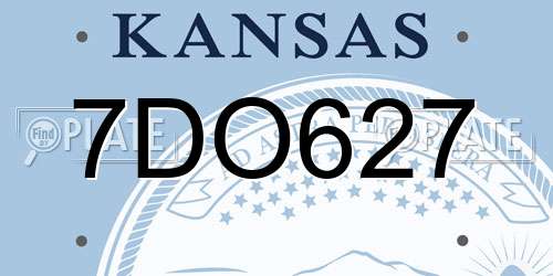 7DO627 Kansas License Plate