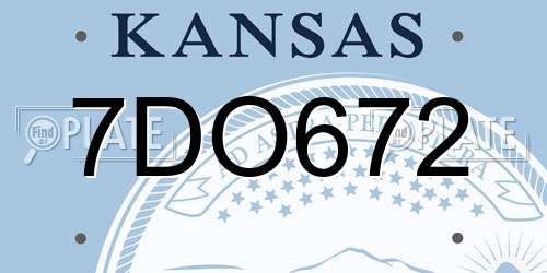 7DO672 Kansas License Plate