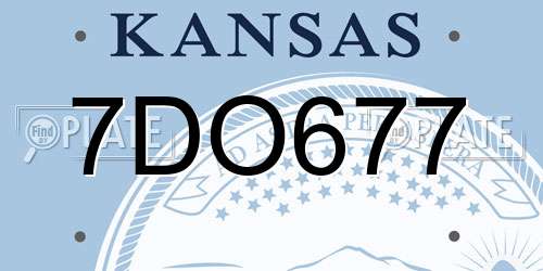 7DO677 Kansas License Plate