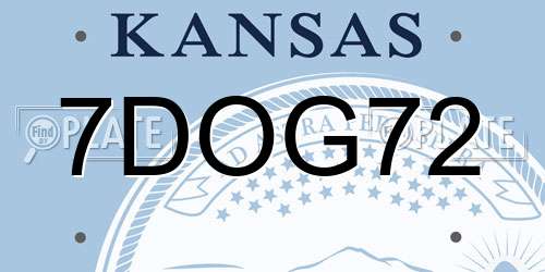 7DOG72 Kansas License Plate