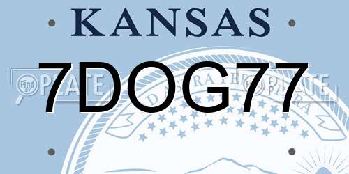 7DOG77 Kansas License Plate