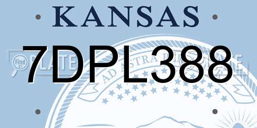 7DPL388 Kansas License Plate