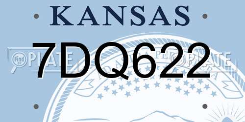 7DQ622 Kansas License Plate