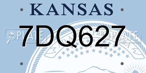 7DQ627 Kansas License Plate