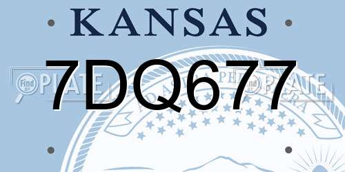 7DQ677 Kansas License Plate