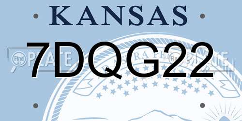 7DQG22 Kansas License Plate