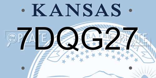 7DQG27 Kansas License Plate