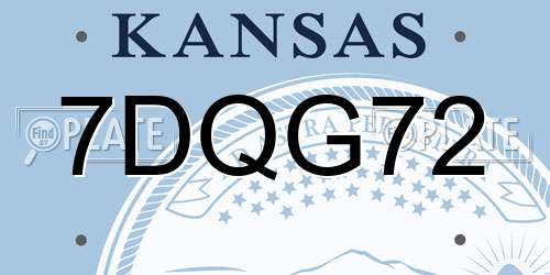 7DQG72 Kansas License Plate