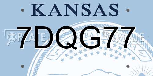 7DQG77 Kansas License Plate