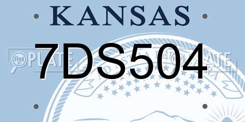 7DS504 Kansas License Plate