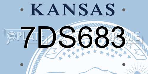 7DS683 Kansas License Plate