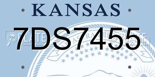 7DS7455 Kansas License Plate