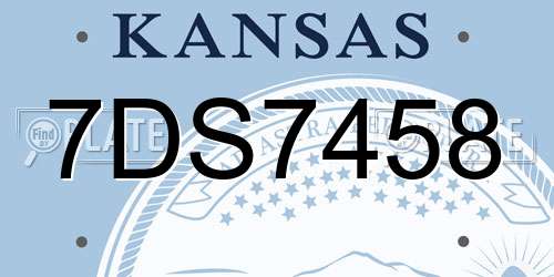 7DS7458 Kansas License Plate