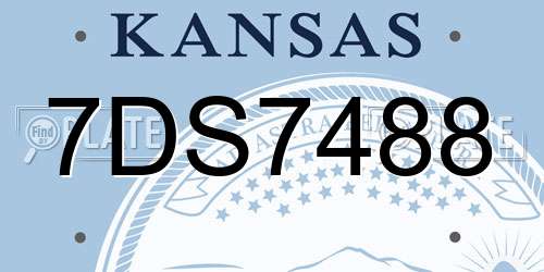 7DS7488 Kansas License Plate