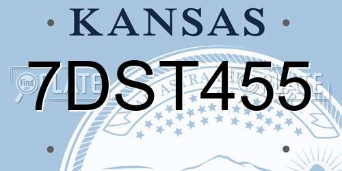 7DST455 Kansas License Plate