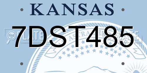 7DST485 Kansas License Plate