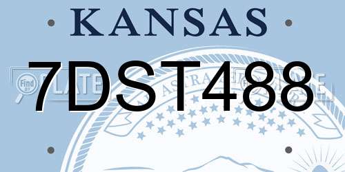 7DST488 Kansas License Plate