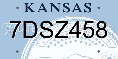 7DSZ458 Kansas License Plate