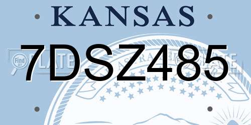 7DSZ485 Kansas License Plate