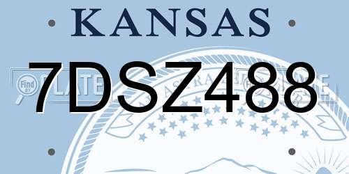7DSZ488 Kansas License Plate