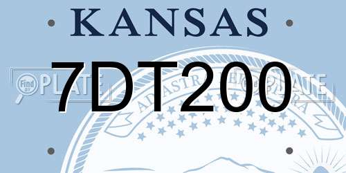 7DT200 Kansas License Plate