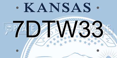 7DTW33 Kansas License Plate