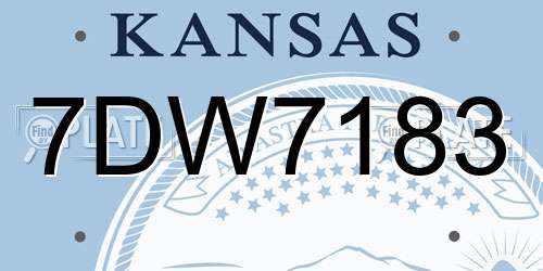 7DW7183 Kansas License Plate