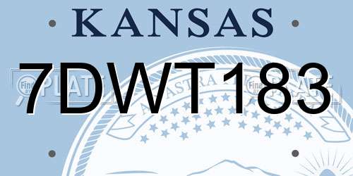 7DWT183 Kansas License Plate
