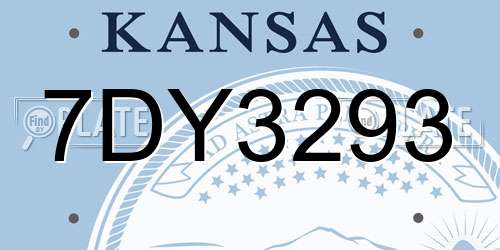 7DY3293 Kansas License Plate
