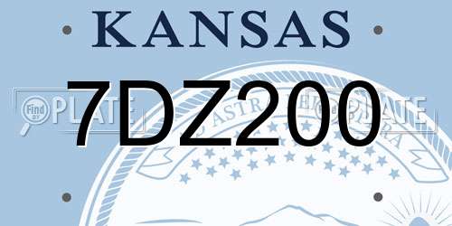 7DZ200 Kansas License Plate
